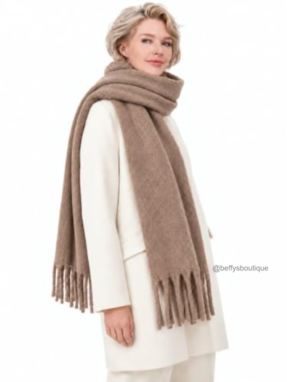 Chunky Oversized Winter Scarf Shawl Wrap Tassel Fringe